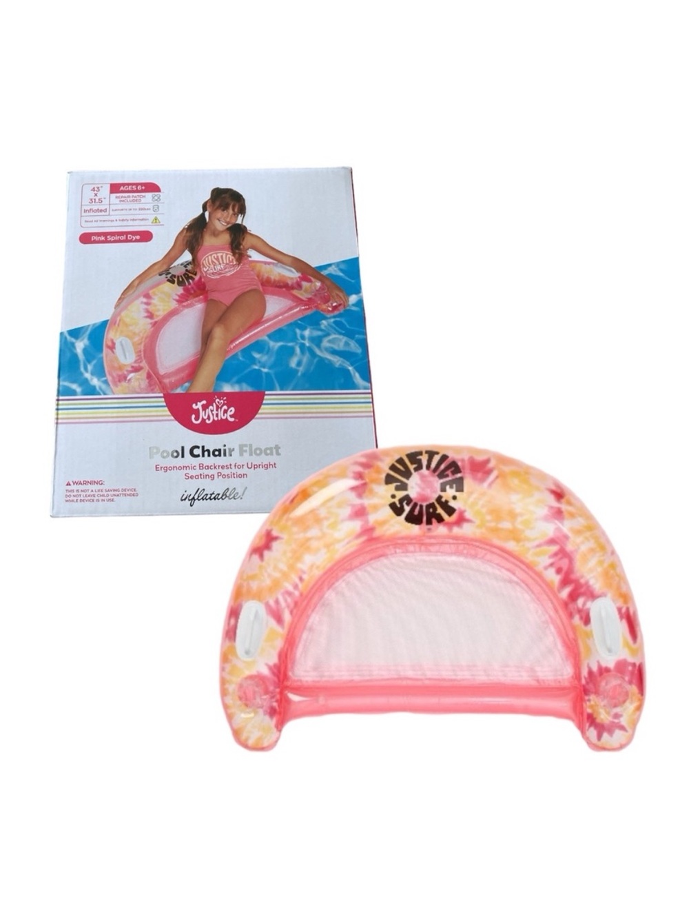 Justice Inflatable Pool Chair Float